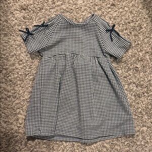 Zara Kids Dress in Navy and White Checkered Pattern
